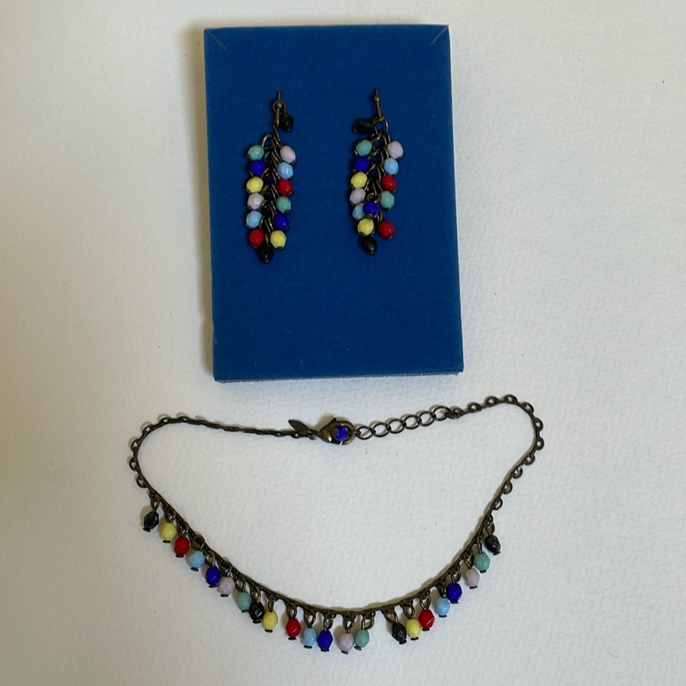 NIB BEADS ANKLET EARRING SET